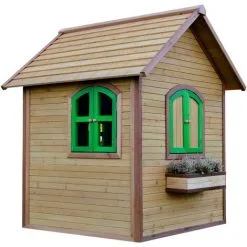 AXI Julia Maison Enfant En Bois FSC | Maison De Jeux Pour L'extérieur / Jardin En Marron & Vert | Maisonnette / Cabane De Jeu Avec Des Fenêtres - Marron -Axi Soldes Boutique 11027132 3