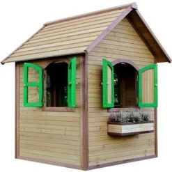 AXI Julia Maison Enfant En Bois FSC | Maison De Jeux Pour L'extérieur / Jardin En Marron & Vert | Maisonnette / Cabane De Jeu Avec Des Fenêtres - Marron -Axi Soldes Boutique 11027132 4