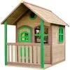 AXI Alex Maison Enfant En Bois FSC | Maison De Jeux Pour L'extérieur / Jardin En Marron & Vert | Maisonnette / Cabane De Jeu Avec Des Fenêtres & Véranda - Marron