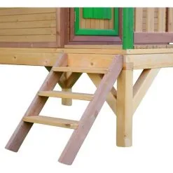 AXI Tom Maison Enfant Avec Toboggan Rouge | Aire De Jeux Pour L'extérieur En Marron & Vert | Maisonnette / Cabane De Jeu En Bois FSC - Marron -Axi Soldes Boutique 11027134 5