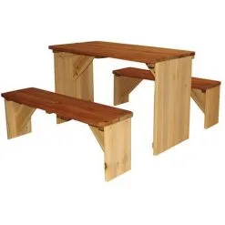 AXI ZidZed Table Picnic Enfant En Bois XL | Banc Pique Nique Pour Enfants - Marron