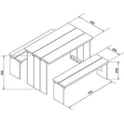 AXI ZidZed Table Picnic Enfant En Bois XL | Banc Pique Nique Pour Enfants - Marron -Axi Soldes Boutique 11027137 3
