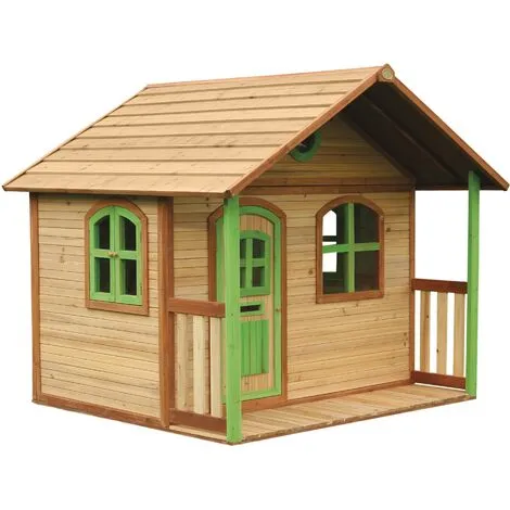 AXI Milan Maison Enfant En Bois FSC | Maison De Jeux Pour L'extérieur / Jardin En Marron & Vert | Maisonnette / Cabane De Jeu Avec Des Fenêtres - Marron 2 AXI Milan Maison Enfant En Bois FSC | Maison De Jeux Pour L'extérieur / Jardin En Marron & Vert | Maisonnette / Cabane De Jeu Avec Des Fenêtres - Marron – Image 2