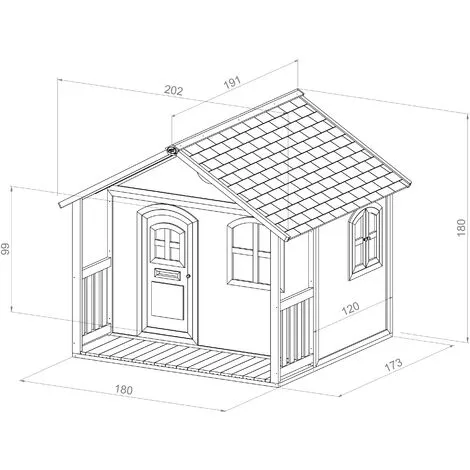 AXI Milan Maison Enfant En Bois FSC | Maison De Jeux Pour L'extérieur / Jardin En Marron & Vert | Maisonnette / Cabane De Jeu Avec Des Fenêtres - Marron 3 AXI Milan Maison Enfant En Bois FSC | Maison De Jeux Pour L'extérieur / Jardin En Marron & Vert | Maisonnette / Cabane De Jeu Avec Des Fenêtres - Marron – Image 3