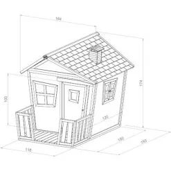 AXI Jesse Maison Enfant En Bois FSC | Maison De Jeux Pour L'extérieur / Jardin En Marron & Vert | Maisonnette / Cabane De Jeu Avec Des Fenêtres Et Véranda - Marron -Axi Soldes Boutique 11027141 3