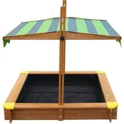 AXI Lily Bac à Sable Enfant En Marron / Vert | Bac à Sable Pour Enfants En Bois FSC Avec Couvercle / Toit Ouvrant Pivotant Réglable En Hauteur | 118 X 118 Cm - Marron -Axi Soldes Boutique 11027485 3