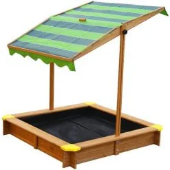 AXI Lily Bac à Sable Enfant En Marron / Vert | Bac à Sable Pour Enfants En Bois FSC Avec Couvercle / Toit Ouvrant Pivotant Réglable En Hauteur | 118 X 118 Cm - Marron -Axi Soldes Boutique 11027485 5