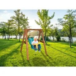 AXI Portique En Bois Marron  Balançoire Bébé | Balançoire Turquoise / Jaune Pour Les Enfants à Partir De 9 Mois | Balançoire Pour L'extérieur / Le Jardin - Marron -Axi Soldes Boutique 11027486 5