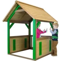 AXI Jane Maison Enfant En Bois FSC | Maison De Jeux Pour L'extérieur / Jardin En Marron & Vert | Maisonnette / Cabane De Jeu - Marron -Axi Soldes Boutique 13370877 4