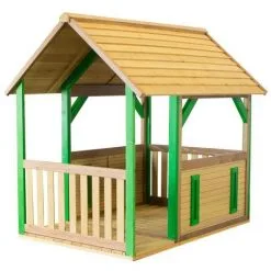 AXI Forest Maison Enfant En Bois FSC | Maison De Jeux Pour L'extérieur / Jardin En Marron & Vert | Maisonnette / Cabane De Jeu Avec Véranda - Marron