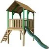 AXI Bogo Maison Enfant Avec Toboggan Vert | Aire De Jeux Pour L'extérieur En Marron & Vert | Maisonnette / Cabane De Jeu En Bois FSC - Marron