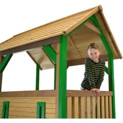 AXI Pumba Maison Enfant Avec Bac à Sable & Toboggan Vert | Aire De Jeux Pour L'extérieur En Marron & Vert | Maisonnette / Cabane De Jeu En Bois FSC - Marron -Axi Soldes Boutique 13370999 3