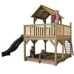 AXI Atka Maison Enfant Avec Bac à Sable & Toboggan Vert | Aire De Jeux Pour L'extérieur En Marron & Vert | Maisonnette / Cabane De Jeu En Bois FSC - Marron 7 AXI Atka Maison Enfant Avec Bac à Sable & Toboggan Vert | Aire De Jeux Pour L'extérieur En Marron & Vert | Maisonnette / Cabane De Jeu En Bois FSC - Marron -Axi Soldes Boutique 13371120 3