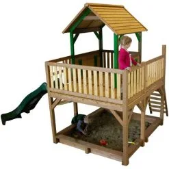 AXI Atka Maison Enfant Avec Bac à Sable & Toboggan Vert | Aire De Jeux Pour L'extérieur En Marron & Vert | Maisonnette / Cabane De Jeu En Bois FSC - Marron 8 AXI Atka Maison Enfant Avec Bac à Sable & Toboggan Vert | Aire De Jeux Pour L'extérieur En Marron & Vert | Maisonnette / Cabane De Jeu En Bois FSC - Marron -Axi Soldes Boutique 13371120 4