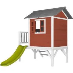 AXI Maison Enfant Beach Lodge XL En Rouge Avec Toboggan En Vert Clair | Maison De Jeux En Bois FFC Pour Les Enfants | Maisonnette / Cabane De Jeu Pour Le Jardin - Rouge -Axi Soldes Boutique 15971716 3