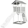 AXI Beach Tower Aire De Jeux Avec Toboggan En Blanc & Bac à Sable | Grande Maison Enfant Extérieur En Gris & Blanc | Cabane De Jeu En Bois FSC - Gris