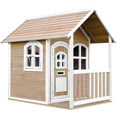 AXI Alex Maison Enfant En Bois FSC | Maison De Jeux Pour L'extérieur / Jardin En Marron & Blanc | Maisonnette / Cabane De Jeu Avec Des Fenêtres & Véranda - Marron 3 AXI Alex Maison Enfant En Bois FSC | Maison De Jeux Pour L'extérieur / Jardin En Marron & Blanc | Maisonnette / Cabane De Jeu Avec Des Fenêtres & Véranda - Marron – Image 3