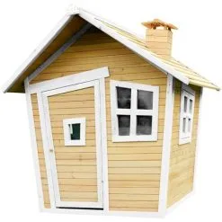 AXI Alice Maison Enfant En Bois FSC | Maison De Jeux Pour L'extérieur / Jardin En Marron & Blanc | Maisonnette / Cabane De Jeu Avec Des Fenêtres - Marron