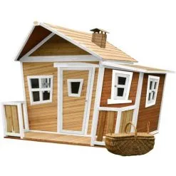 AXI Lisa Maison Enfant En Bois FSC | Maison De Jeux Pour L'extérieur / Jardin En Marron & Blanc | Maisonnette / Cabane De Jeu Avec Des Fenêtres & Véranda - Marron