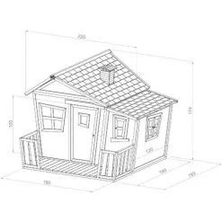 AXI Lisa Maison Enfant En Bois FSC | Maison De Jeux Pour L'extérieur / Jardin En Marron & Blanc | Maisonnette / Cabane De Jeu Avec Des Fenêtres & Véranda - Marron -Axi Soldes Boutique 18376345 3