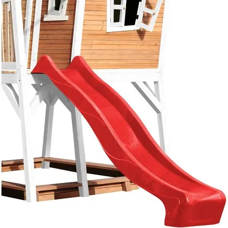 AXI Max Maison Enfant Avec Bac à Sable & Toboggan Rouge | Aire De Jeux Pour L'extérieur En Marron & Blanc | Maisonnette / Cabane De Jeu En Bois FSC - Marron 4 AXI Max Maison Enfant Avec Bac à Sable & Toboggan Rouge | Aire De Jeux Pour L'extérieur En Marron & Blanc | Maisonnette / Cabane De Jeu En Bois FSC - Marron – Image 4