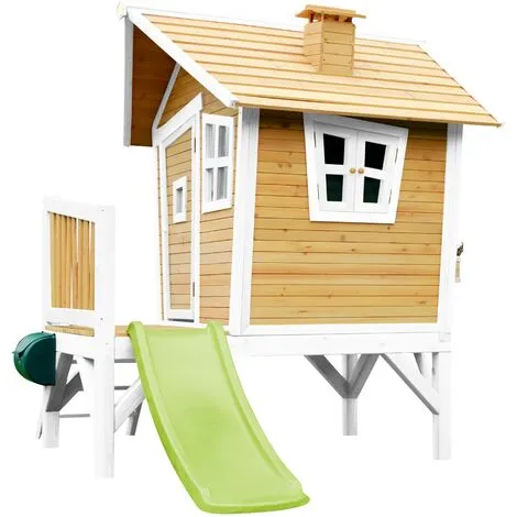 AXI Robin Maison Enfant Avec Toboggan Vert Clair | Aire De Jeux Pour L'extérieur En Marron & Blanc | Maisonnette / Cabane De Jeu En Bois FSC - Marron 4 AXI Robin Maison Enfant Avec Toboggan Vert Clair | Aire De Jeux Pour L'extérieur En Marron & Blanc | Maisonnette / Cabane De Jeu En Bois FSC - Marron – Image 4