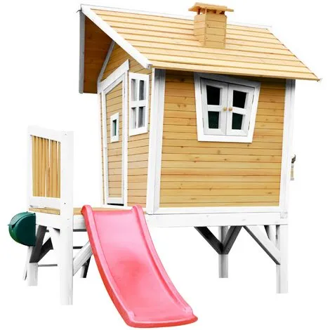 AXI Robin Maison Enfant Avec Toboggan Rouge | Aire De Jeux Pour L'extérieur En Marron & Blanc | Maisonnette / Cabane De Jeu En Bois FSC - Marron 4 AXI Robin Maison Enfant Avec Toboggan Rouge | Aire De Jeux Pour L'extérieur En Marron & Blanc | Maisonnette / Cabane De Jeu En Bois FSC - Marron – Image 4