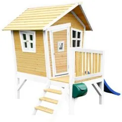 AXI Robin Maison Enfant Avec Toboggan Bleu | Aire De Jeux Pour L'extérieur En Marron & Blanc | Maisonnette / Cabane De Jeu En Bois FSC - Marron 7 AXI Robin Maison Enfant Avec Toboggan Bleu | Aire De Jeux Pour L'extérieur En Marron & Blanc | Maisonnette / Cabane De Jeu En Bois FSC - Marron -Axi Soldes Boutique 18376352 3