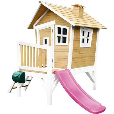 AXI Robin Maison Enfant Avec Toboggan Violet | Aire De Jeux Pour L'extérieur En Marron & Blanc | Maisonnette / Cabane De Jeu En Bois FSC - Marron 1 AXI Robin Maison Enfant Avec Toboggan Violet | Aire De Jeux Pour L'extérieur En Marron & Blanc | Maisonnette / Cabane De Jeu En Bois FSC - Marron