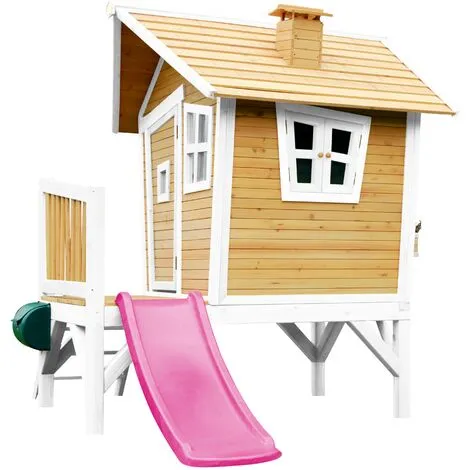 AXI Robin Maison Enfant Avec Toboggan Violet | Aire De Jeux Pour L'extérieur En Marron & Blanc | Maisonnette / Cabane De Jeu En Bois FSC - Marron 4 AXI Robin Maison Enfant Avec Toboggan Violet | Aire De Jeux Pour L'extérieur En Marron & Blanc | Maisonnette / Cabane De Jeu En Bois FSC - Marron – Image 4