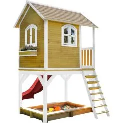 AXI Sarah Maison Enfant Avec Bac à Sable & Toboggan Rouge | Aire De Jeux Pour L'extérieur En Marron & Blanc | Maisonnette / Cabane De Jeu En Bois FSC - Marron 7 AXI Sarah Maison Enfant Avec Bac à Sable & Toboggan Rouge | Aire De Jeux Pour L'extérieur En Marron & Blanc | Maisonnette / Cabane De Jeu En Bois FSC - Marron -Axi Soldes Boutique 18376355 3