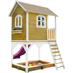 AXI Sarah Maison Enfant Avec Bac à Sable & Toboggan Rose | Aire De Jeux Pour L'extérieur En Marron & Blanc | Maisonnette / Cabane De Jeu En Bois FSC - Marron 7 AXI Sarah Maison Enfant Avec Bac à Sable & Toboggan Rose | Aire De Jeux Pour L'extérieur En Marron & Blanc | Maisonnette / Cabane De Jeu En Bois FSC - Marron -Axi Soldes Boutique 18376357 3