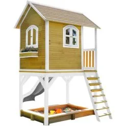 AXI Sarah Maison Enfant Avec Bac à Sable & Toboggan Blanc | Aire De Jeux Pour L'extérieur En Marron & Blanc | Maisonnette / Cabane De Jeu En Bois FSC - Marron 7 AXI Sarah Maison Enfant Avec Bac à Sable & Toboggan Blanc | Aire De Jeux Pour L'extérieur En Marron & Blanc | Maisonnette / Cabane De Jeu En Bois FSC - Marron -Axi Soldes Boutique 18376358 3