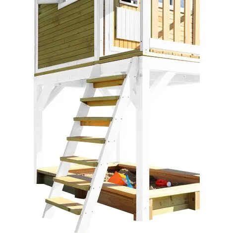 AXI Sarah Maison Enfant Avec Bac à Sable & Toboggan Blanc | Aire De Jeux Pour L'extérieur En Marron & Blanc | Maisonnette / Cabane De Jeu En Bois FSC - Marron 5 AXI Sarah Maison Enfant Avec Bac à Sable & Toboggan Blanc | Aire De Jeux Pour L'extérieur En Marron & Blanc | Maisonnette / Cabane De Jeu En Bois FSC - Marron – Image 5