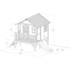 AXI Stef Maison Enfant Avec Toboggan Vert Clair | Aire De Jeux Pour L'extérieur En Marron & Blanc | Maisonnette / Cabane De Jeu En Bois FSC - Marron -Axi Soldes Boutique 18376359 3