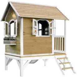 AXI Tom Maison Enfant Avec Toboggan Blanc | Aire De Jeux Pour L'extérieur En Marron & Blanc | Maisonnette / Cabane De Jeu En Bois FSC - Marron 8 AXI Tom Maison Enfant Avec Toboggan Blanc | Aire De Jeux Pour L'extérieur En Marron & Blanc | Maisonnette / Cabane De Jeu En Bois FSC - Marron -Axi Soldes Boutique 18376369 4