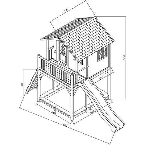 AXI Andy Maison Enfant Avec Bac à Sable & Toboggan Vert | Aire De Jeux Pour L'extérieur En Marron & Vert | Maisonnette / Cabane De Jeu En Bois FSC - Marron 2 AXI Andy Maison Enfant Avec Bac à Sable & Toboggan Vert | Aire De Jeux Pour L'extérieur En Marron & Vert | Maisonnette / Cabane De Jeu En Bois FSC - Marron – Image 2