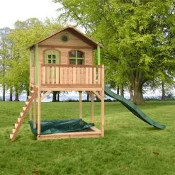 AXI Andy Maison Enfant Avec Bac à Sable & Toboggan Vert | Aire De Jeux Pour L'extérieur En Marron & Vert | Maisonnette / Cabane De Jeu En Bois FSC - Marron 7 AXI Andy Maison Enfant Avec Bac à Sable & Toboggan Vert | Aire De Jeux Pour L'extérieur En Marron & Vert | Maisonnette / Cabane De Jeu En Bois FSC - Marron -Axi Soldes Boutique 18376370 3