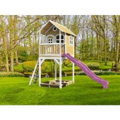 AXI Romy Maison Enfant Avec Bac à Sable & Toboggan Violet | Aire De Jeux Pour L'extérieur En Blanc & Marron| Maisonnette / Cabane De Jeu En Bois FSC - Marron 8 AXI Romy Maison Enfant Avec Bac à Sable & Toboggan Violet | Aire De Jeux Pour L'extérieur En Blanc & Marron| Maisonnette / Cabane De Jeu En Bois FSC - Marron -Axi Soldes Boutique 18376387 4