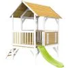 AXI Akela Maison Enfant Avec Toboggan Vert Clair | Aire De Jeux Pour L'extérieur En Marron & Blanc | Maisonnette / Cabane De Jeu En Bois FSC - Marron