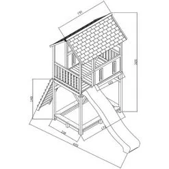 AXI Dory Maison Enfant Avec Bac à Sable & Toboggan Vert | Aire De Jeux Pour L'extérieur En Marron & Vert | Maisonnette / Cabane De Jeu En Bois FSC - Marron -Axi Soldes Boutique 18395988 5