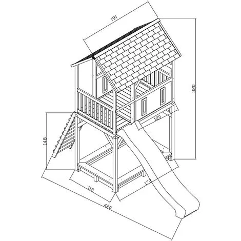 AXI Dory Maison Enfant Avec Bac à Sable & Toboggan Violet | Aire De Jeux Pour L'extérieur En Blanc & Marron| Maisonnette / Cabane De Jeu En Bois FSC - Marron 5 AXI Dory Maison Enfant Avec Bac à Sable & Toboggan Violet | Aire De Jeux Pour L'extérieur En Blanc & Marron| Maisonnette / Cabane De Jeu En Bois FSC - Marron – Image 5