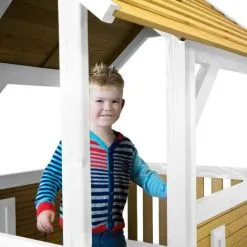 AXI Pumba Maison Enfant Avec Bac à Sable & Toboggan Vert Clair | Aire De Jeux Pour L'extérieur En Marron & Blanc | Maisonnette / Cabane De Jeu En Bois FSC - Marron -Axi Soldes Boutique 18396521 3