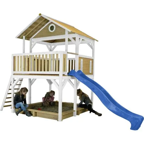AXI Simba Maison Enfant Avec Sac à Sable & Toboggan Bleu | Aire De Jeux Pour L'extérieur En Marron & Blanc | Maisonnette / Cabane De Jeu En Bois FSC - Marron 2 AXI Simba Maison Enfant Avec Sac à Sable & Toboggan Bleu | Aire De Jeux Pour L'extérieur En Marron & Blanc | Maisonnette / Cabane De Jeu En Bois FSC - Marron – Image 2