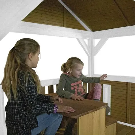 AXI Simba Maison Enfant Avec Sac à Sable & Toboggan Violet | Aire De Jeux Pour L'extérieur En Marron & Blanc | Maisonnette / Cabane De Jeu En Bois FSC - Marron 3 AXI Simba Maison Enfant Avec Sac à Sable & Toboggan Violet | Aire De Jeux Pour L'extérieur En Marron & Blanc | Maisonnette / Cabane De Jeu En Bois FSC - Marron – Image 3