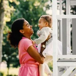 AXI Beach Tower Aire De Jeux Avec Toboggan En Bleu, Cadre D'escalade & Bac à Sable | Grande Maison Enfant Extérieur En Gris & Blanc | Cabane De Jeu En Bois FSC - Gris -Axi Soldes Boutique 18396579 5