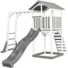 AXI Beach Tower Aire De Jeux Avec Toboggan En Gris, Cadre D'escalade & Bac à Sable | Grande Maison Enfant Extérieur En Gris & Blanc | Cabane De Jeu En Bois FSC - Gris