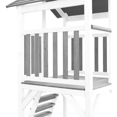 AXI Beach Tower Aire De Jeux Avec Toboggan En Blanc, Cadre D'escalade & Bac à Sable | Grande Maison Enfant Extérieur En Gris & Blanc | Cabane De Jeu En Bois FSC - Gris 2 AXI Beach Tower Aire De Jeux Avec Toboggan En Blanc, Cadre D'escalade & Bac à Sable | Grande Maison Enfant Extérieur En Gris & Blanc | Cabane De Jeu En Bois FSC - Gris – Image 2
