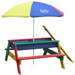 AXI Nick Table Sable Et Eau / Table Pique Nique Multicouleur | Table D'eau Avec Couvercle, Boîtes De Rangement & Parasol | Table De Jeu Enfant à Eau Pour Le Jardin - Bleu