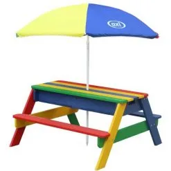 AXI Nick Table Sable Et Eau / Table Pique Nique Multicouleur | Table D'eau Avec Couvercle, Boîtes De Rangement & Parasol | Table De Jeu Enfant à Eau Pour Le Jardin - Bleu -Axi Soldes Boutique 18396643 3